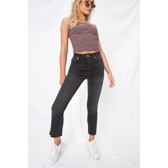 Free People Denim - New Free People Hi Slim Straight Jeans Black 31